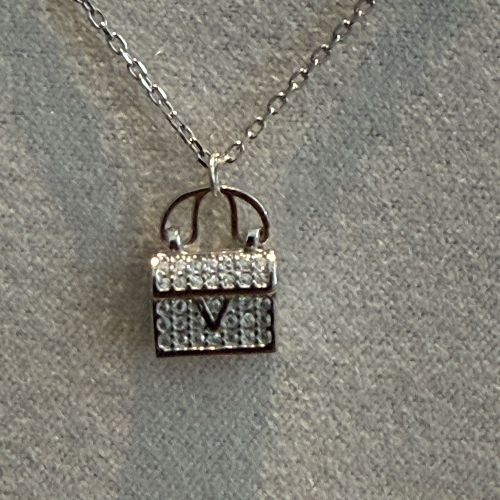 Solid Sterling silver 925 Handbag Pendant Necklace